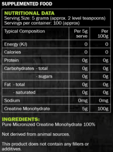 Scorpion Supplements Creatine Monohydrate (500g) - HealthHQ