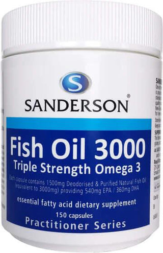 Sanderson Fish Oil 3000mg Triple Strength 150 Capsules - HealthHQ