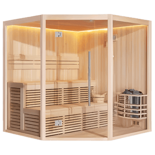 HealthHQ Helix Indoor Traditional Corner Sauna - HealthHQ