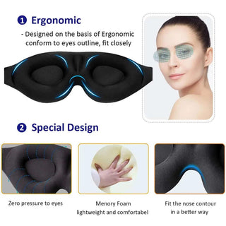 HealthHQ Adjustable 3D Sleep Mask - HealthHQ