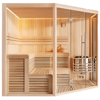 HealthHQ Horizon Indoor Traditional Corner Sauna - HealthHQ