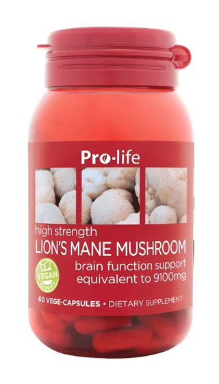 Pro-life Lion's Mane Mushroom (9100mg) 60 Capsules - HealthHQ